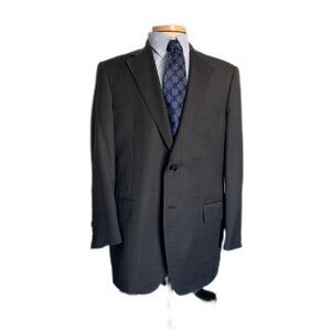 Samuelsohn 42R Black No Vent Two Button Blazer Sport Coat